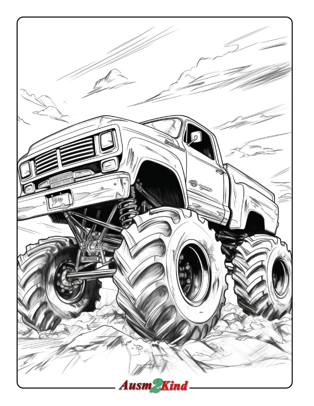 Bild von ausmalbilder-monster-truck-stuck-malvorlagen-drucken