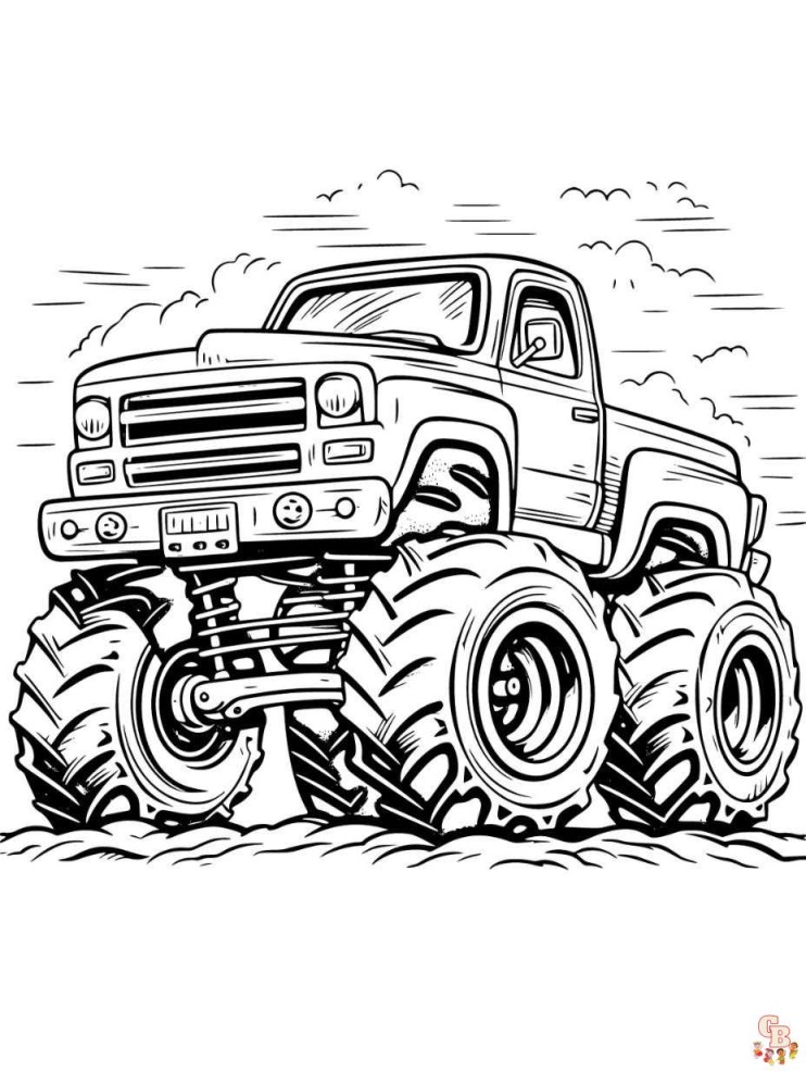 Monster Truck Ausmalbilder kostenlos zum ausdrucken