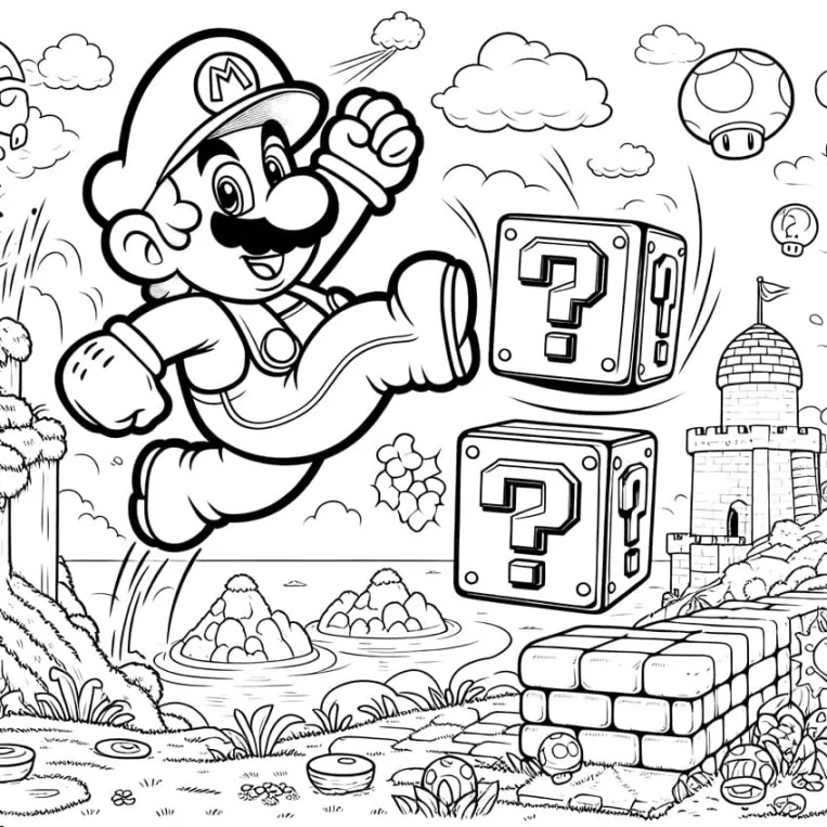 Super Mario Ausmalbilder -  brandneue Malvorlagen